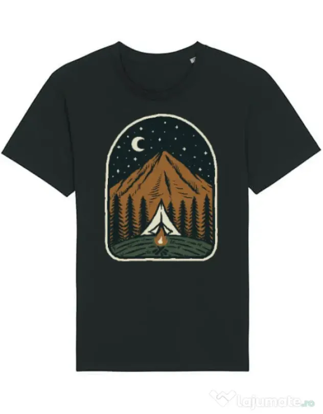 Tricou STANLEY STELLA barbat Camp mountain night Negru
