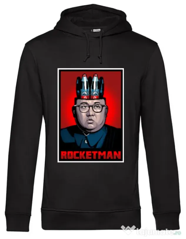 Hoodie barbat cu gluga Rocketman Negru