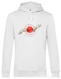 Hoodie barbat cu gluga Physical distance Alb