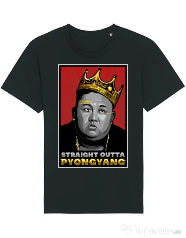 Tricou STANLEY STELLA barbat Straight outta Pyongyang Negru