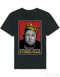 Tricou STANLEY STELLA barbat Straight outta Pyongyang Negru