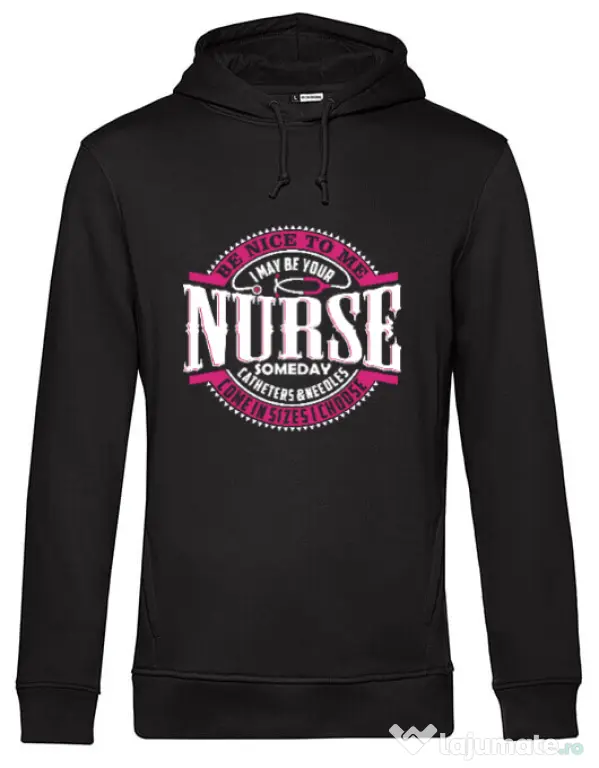 Hoodie barbat cu gluga Nice to me Negru
