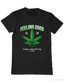 Tricou ADLER barbat Good ganja Negru