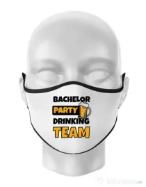 Masca personalizata reutilizabila Bachelor Party Alb