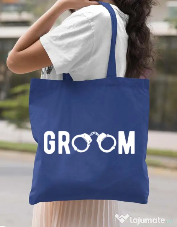 Sacosa personalizata Mire Groom Albastru regal