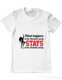 Tricou Petrecerea burlacilor ADLER Bachelor party Alb