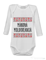 Baby body Mandra moldoveanca Alb