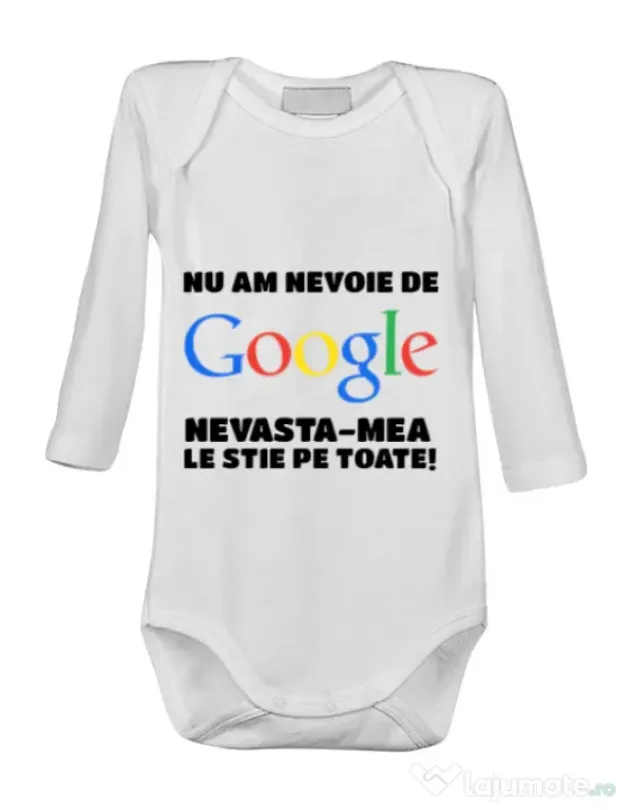 Baby body Nu am nevoie de google Alb