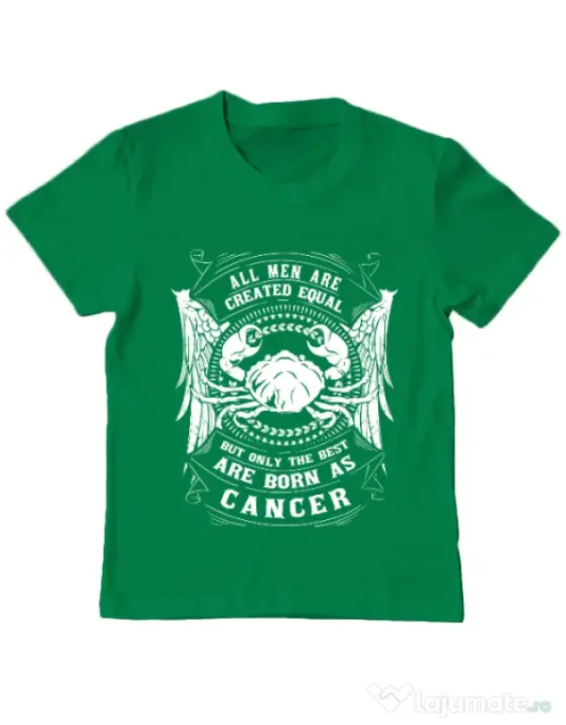 Tricou ADLER copil The best men are born as Cancer Verde mediu