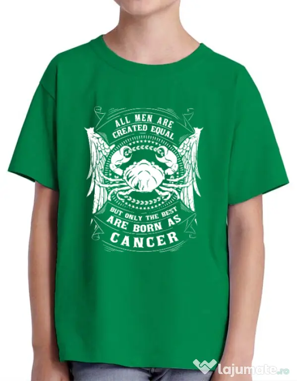 Tricou ADLER copil The best men are born as Cancer Verde mediu