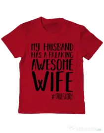 Tricou ADLER copil Awesome wife Rosu