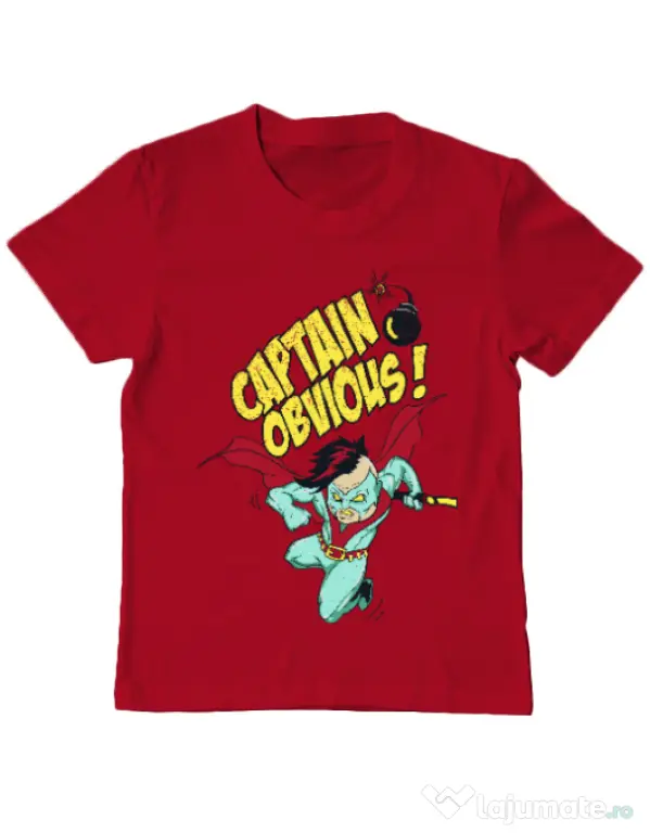 Tricou ADLER copil Captain obvious Rosu