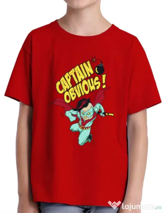 Tricou ADLER copil Captain obvious Rosu