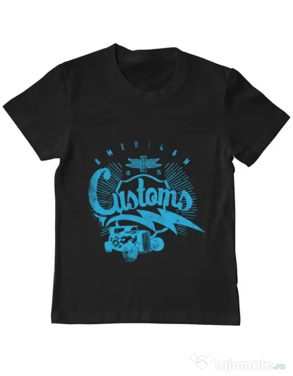 Tricou ADLER copil American customs Negru