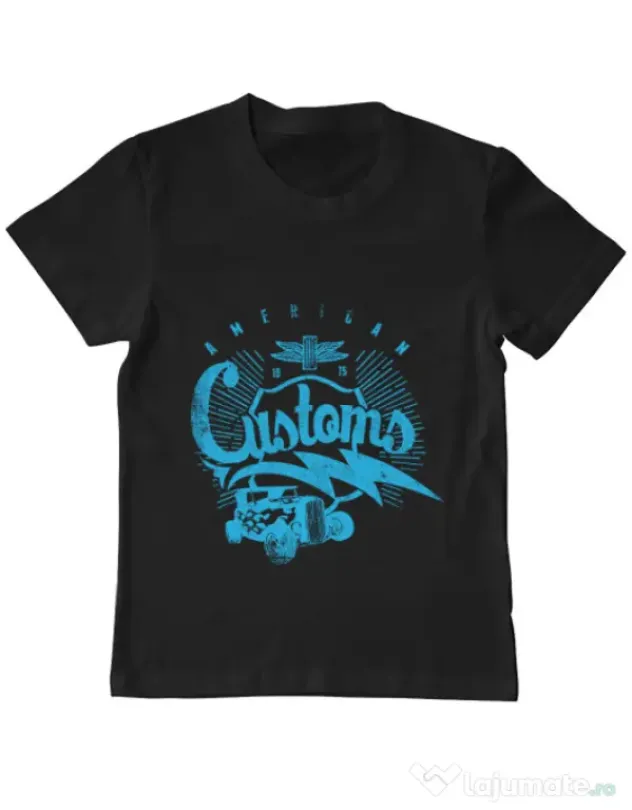Tricou ADLER copil American customs Negru