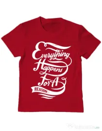 Tricou ADLER copil Everything happens for a reason Rosu