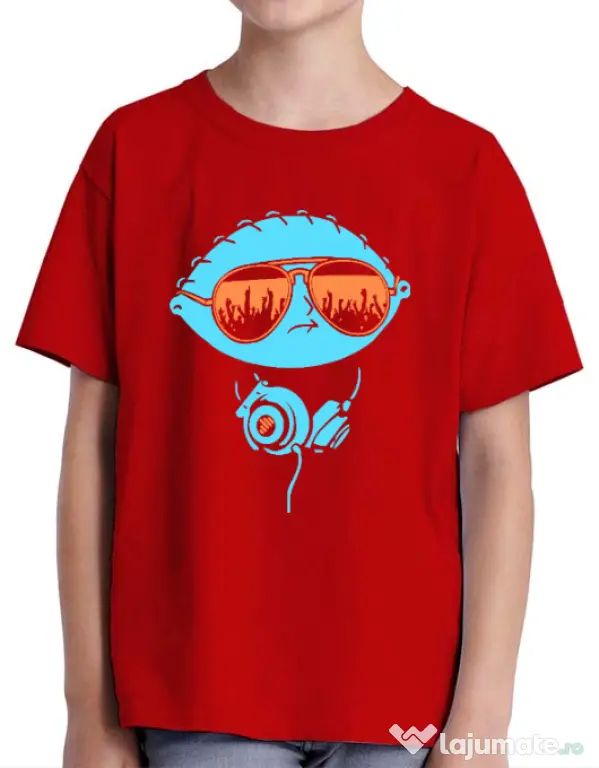 Tricou ADLER copil Dj Stewie Rosu