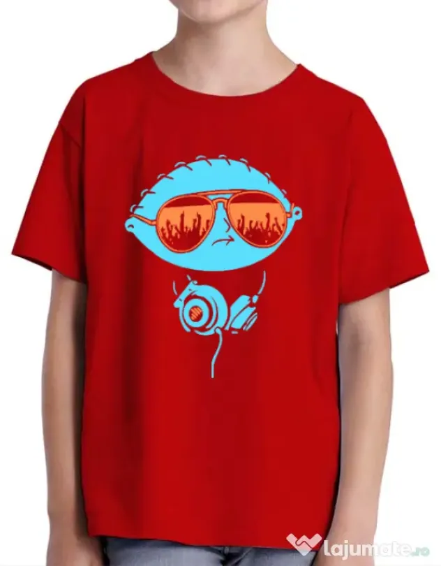 Tricou ADLER copil Dj Stewie Rosu