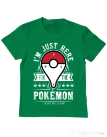 Tricou ADLER copil Here for the Pokemon Verde mediu