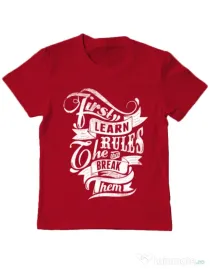Tricou ADLER copil Learn the rules Rosu