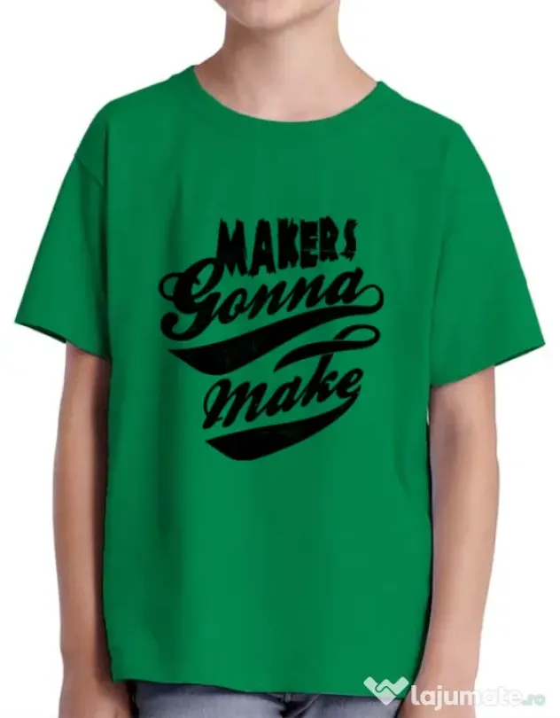 Tricou ADLER copil Makers gonna make Verde mediu