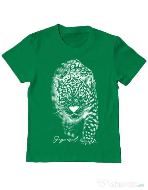 Tricou ADLER copil Jaguarul Alb Verde mediu