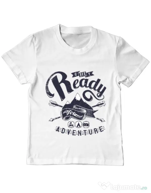 Tricou ADLER copil Ready for adventure Alb