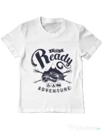 Tricou ADLER copil Ready for adventure Alb