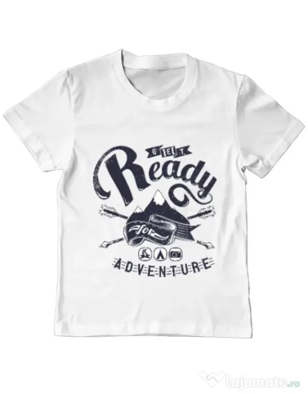 Tricou ADLER copil Ready for adventure Alb