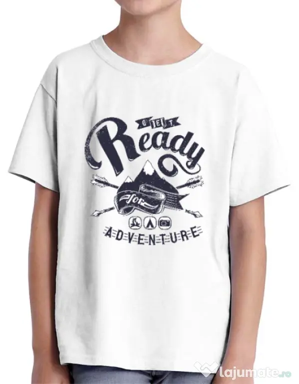 Tricou ADLER copil Ready for adventure Alb