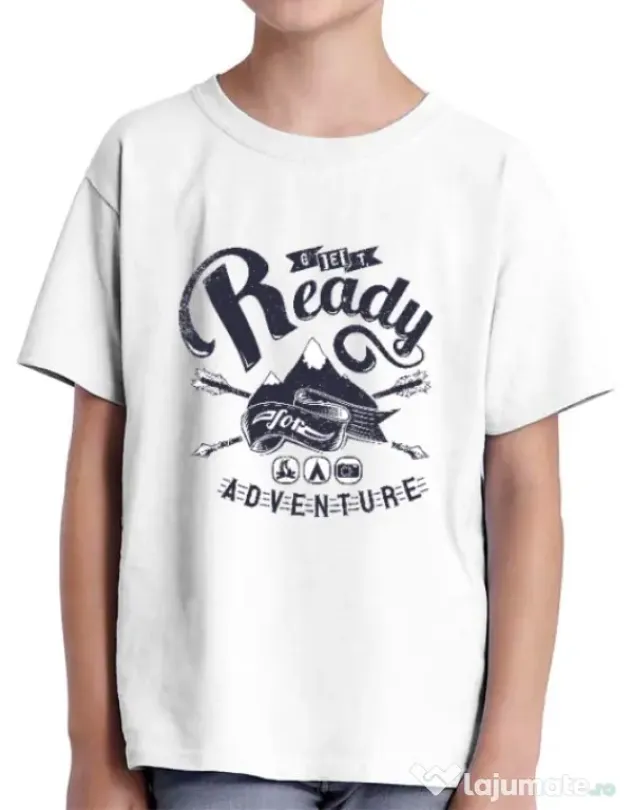 Tricou ADLER copil Ready for adventure Alb