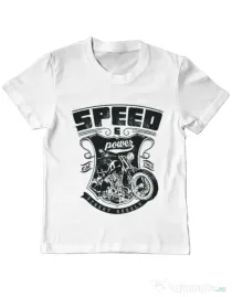 Tricou ADLER copil Speed and power Alb