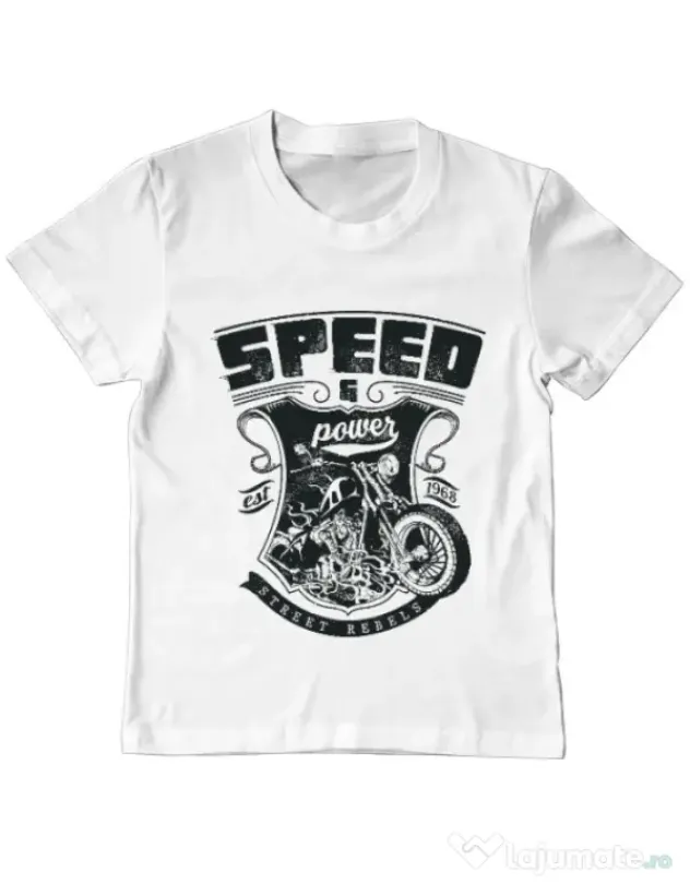 Tricou ADLER copil Speed and power Alb