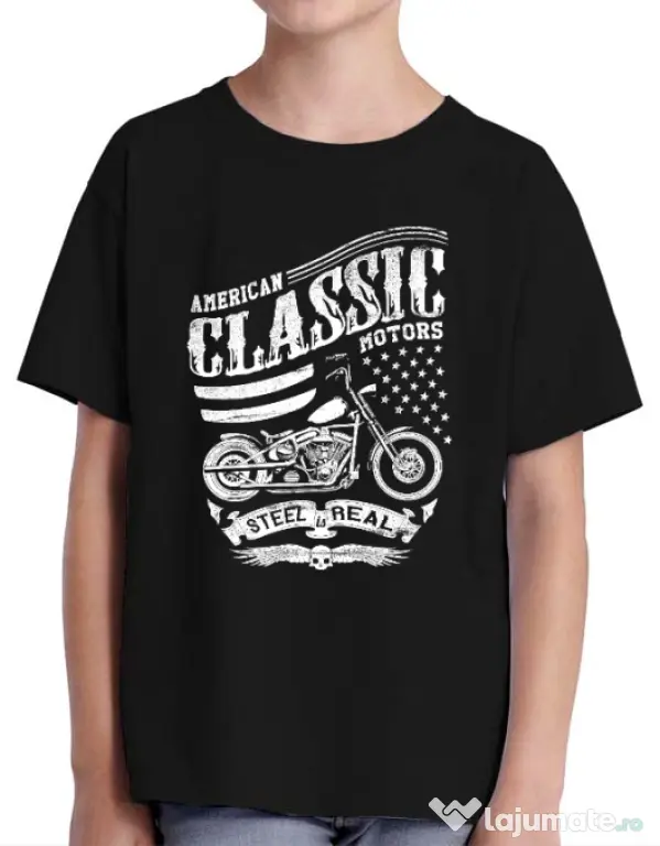 Tricou ADLER copil Steel is real Negru