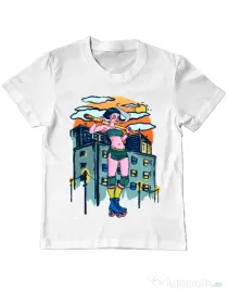 Tricou ADLER copil Bad girl Alb