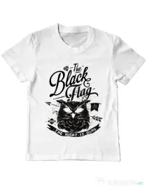 Tricou ADLER copil The black flag owl Alb