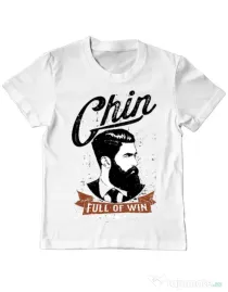 Tricou ADLER copil Chin full of win Alb
