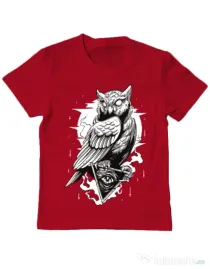 Tricou ADLER copil Owl Rosu