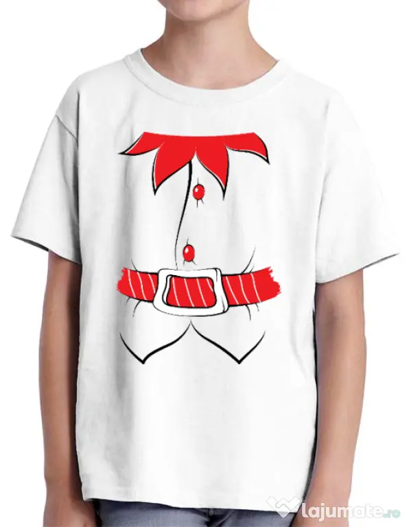 Tricou ADLER copil Santa helper Alb