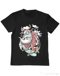 Tricou ADLER copil Skater Santa Negru