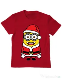 Tricou ADLER copil Santa minions Rosu