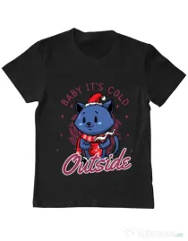 Tricou ADLER copil Its cold outside Negru