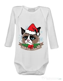 Baby body Santa Claws Alb