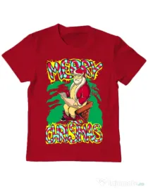 Tricou ADLER copil Naughty Santa Rosu