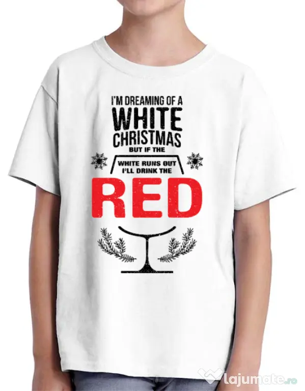Tricou ADLER copil White Christmas Alb