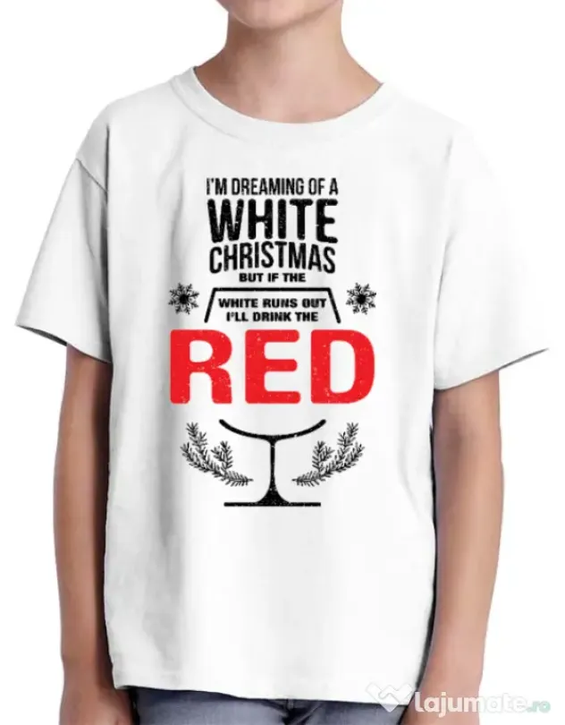 Tricou ADLER copil White Christmas Alb