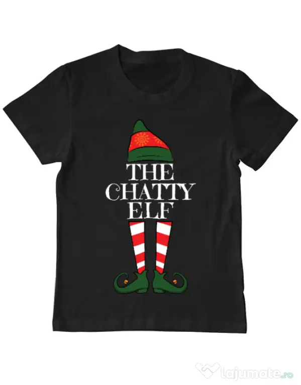 Tricou ADLER copil The chatty elf Negru