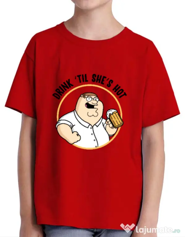 Tricou ADLER copil Drink til she is hot Rosu