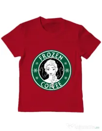 Tricou ADLER copil Frozen coffee Rosu