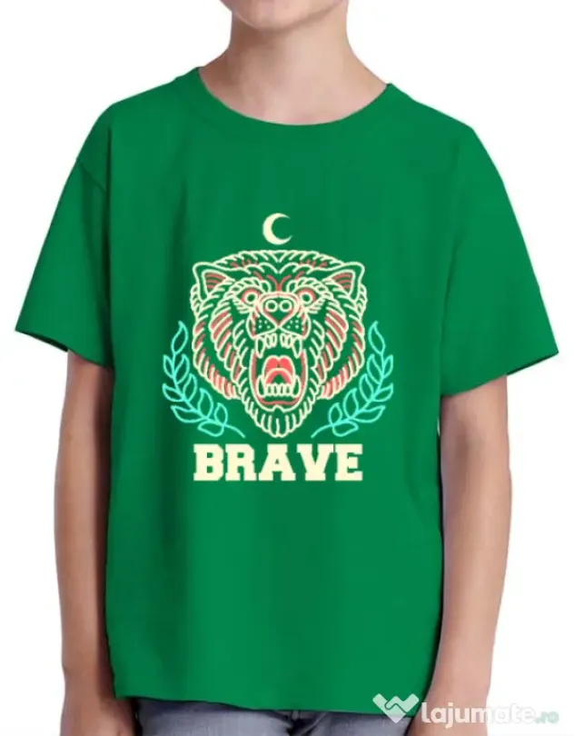 Tricou ADLER copil Brave Verde mediu